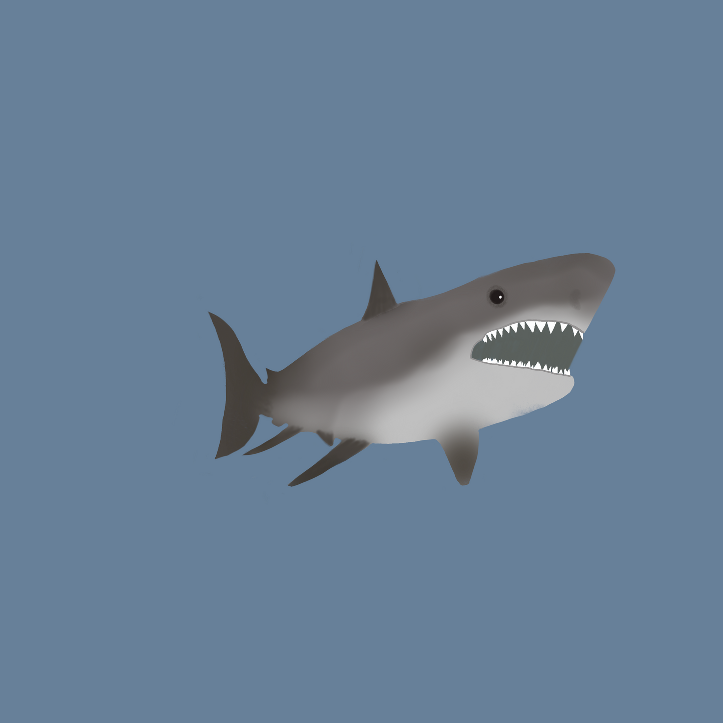 Sticker, Great White Shark, Vinyl, 2 Size Choices + Glitter Option, 3 or 4 Inches, Die-Cut