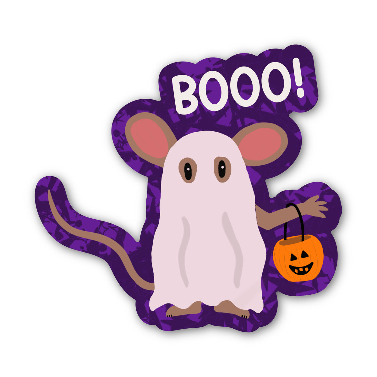 Mocha Mouse Trick or Treat Sticker, 3" Vinyl, Halloween Sticker