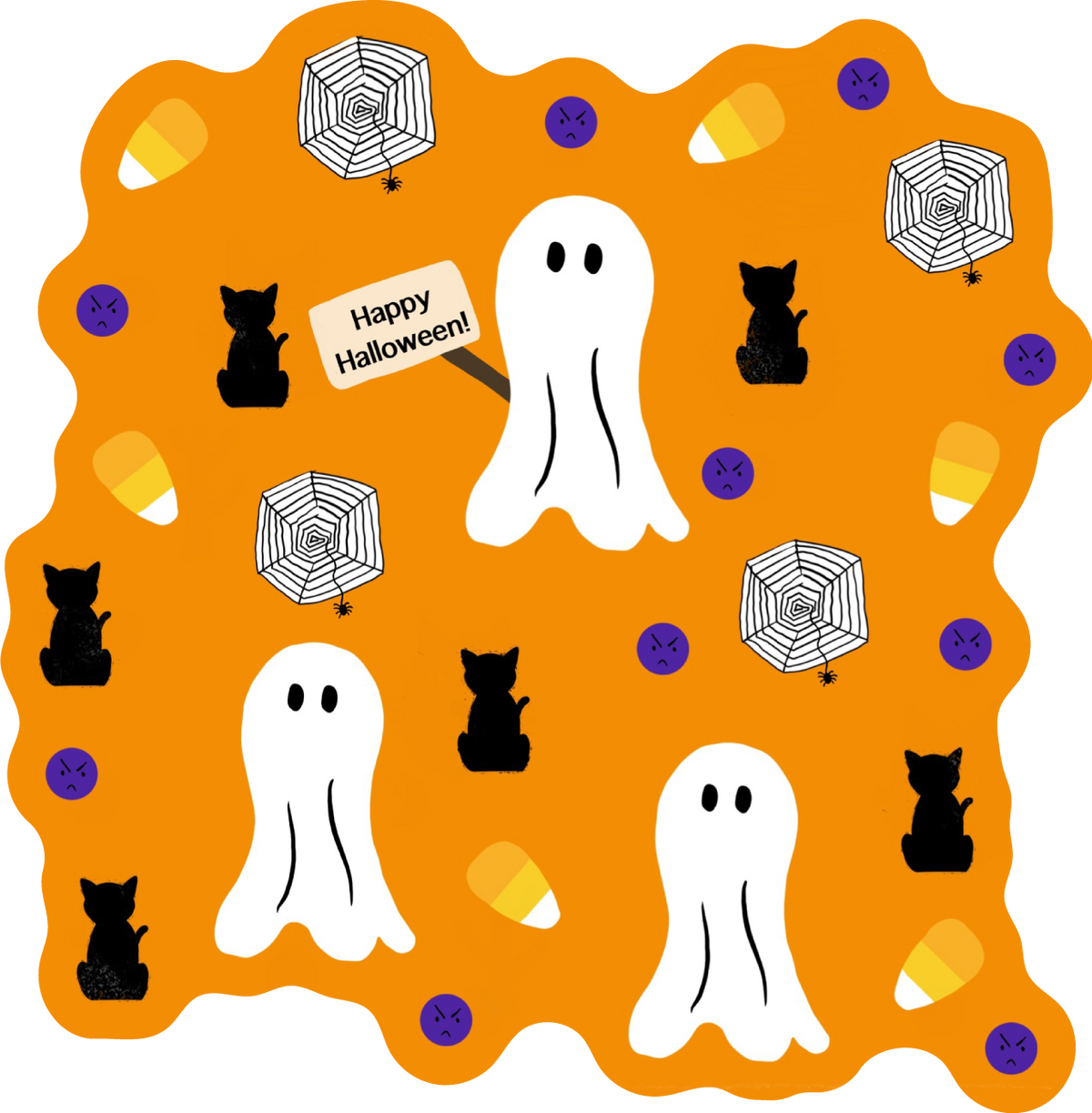 Halloween Classics Sticker, Orange, 3" Vinyl, Halloween Stickers