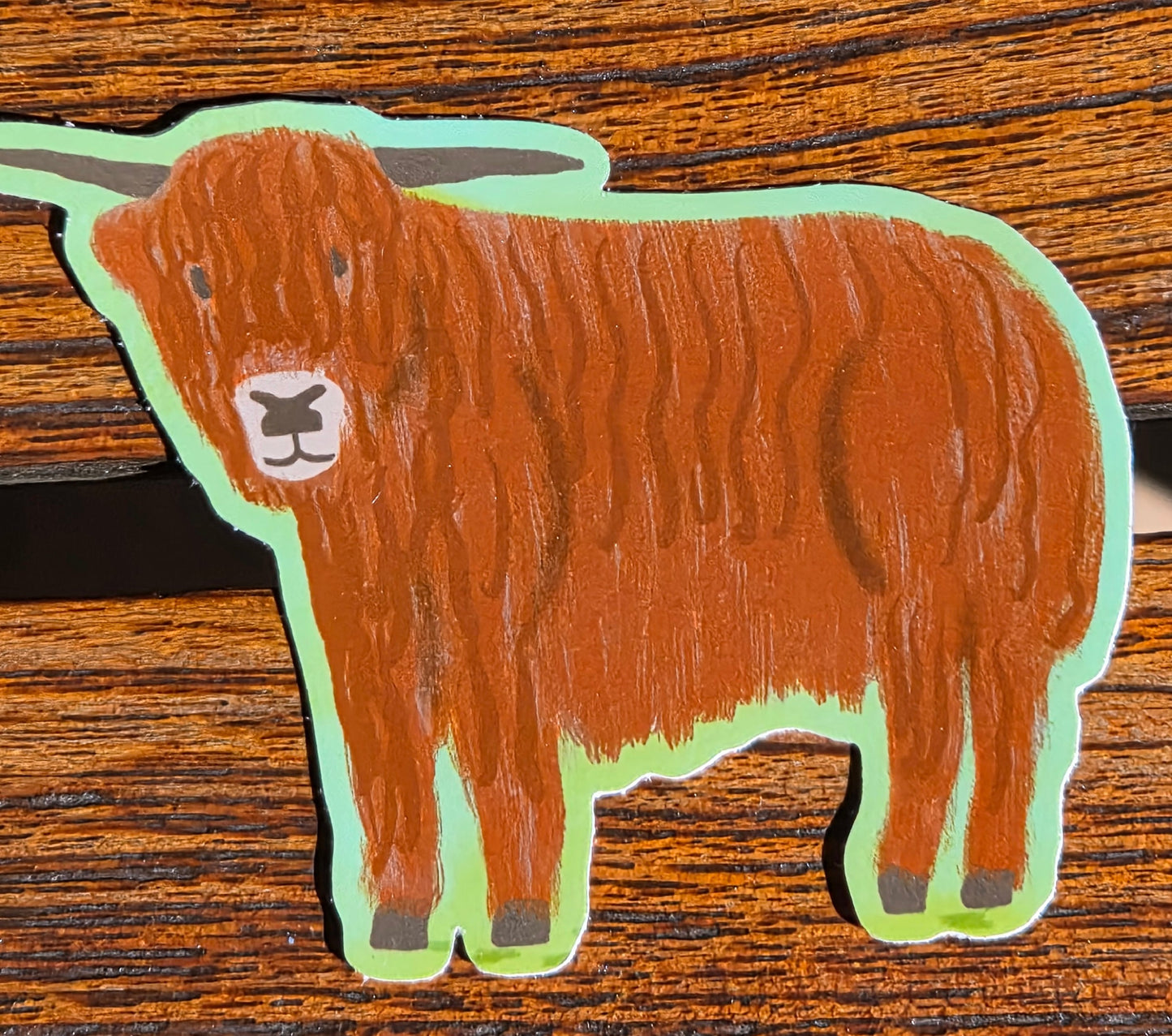 Sticker, Highland Cow Design, Vinyl, Die-Cut, 3 Inches