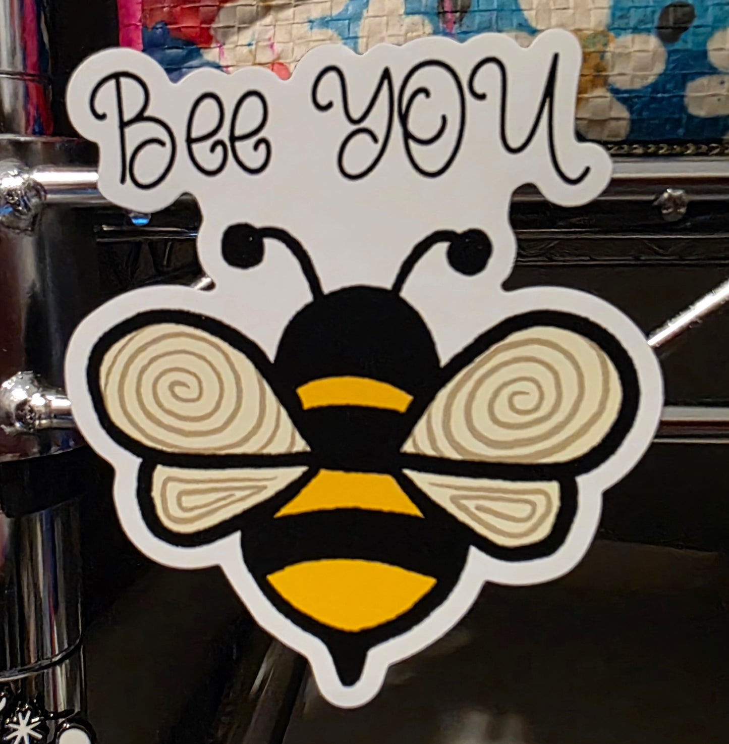 Magnet, Message "Bee You" With Bee Illustration, Die-Cut