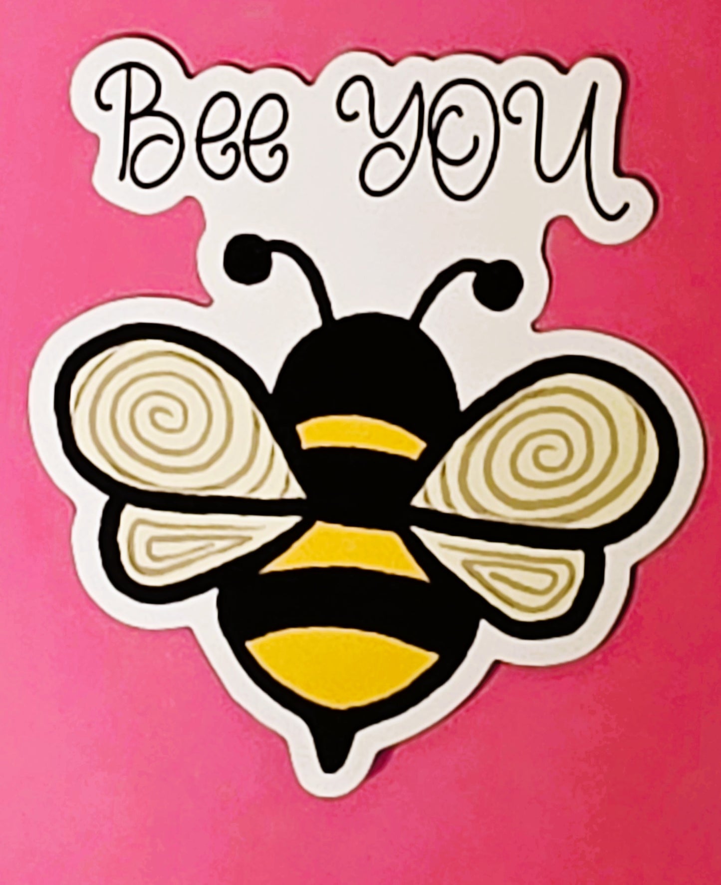Magnet, Message "Bee You" With Bee Illustration, Die-Cut