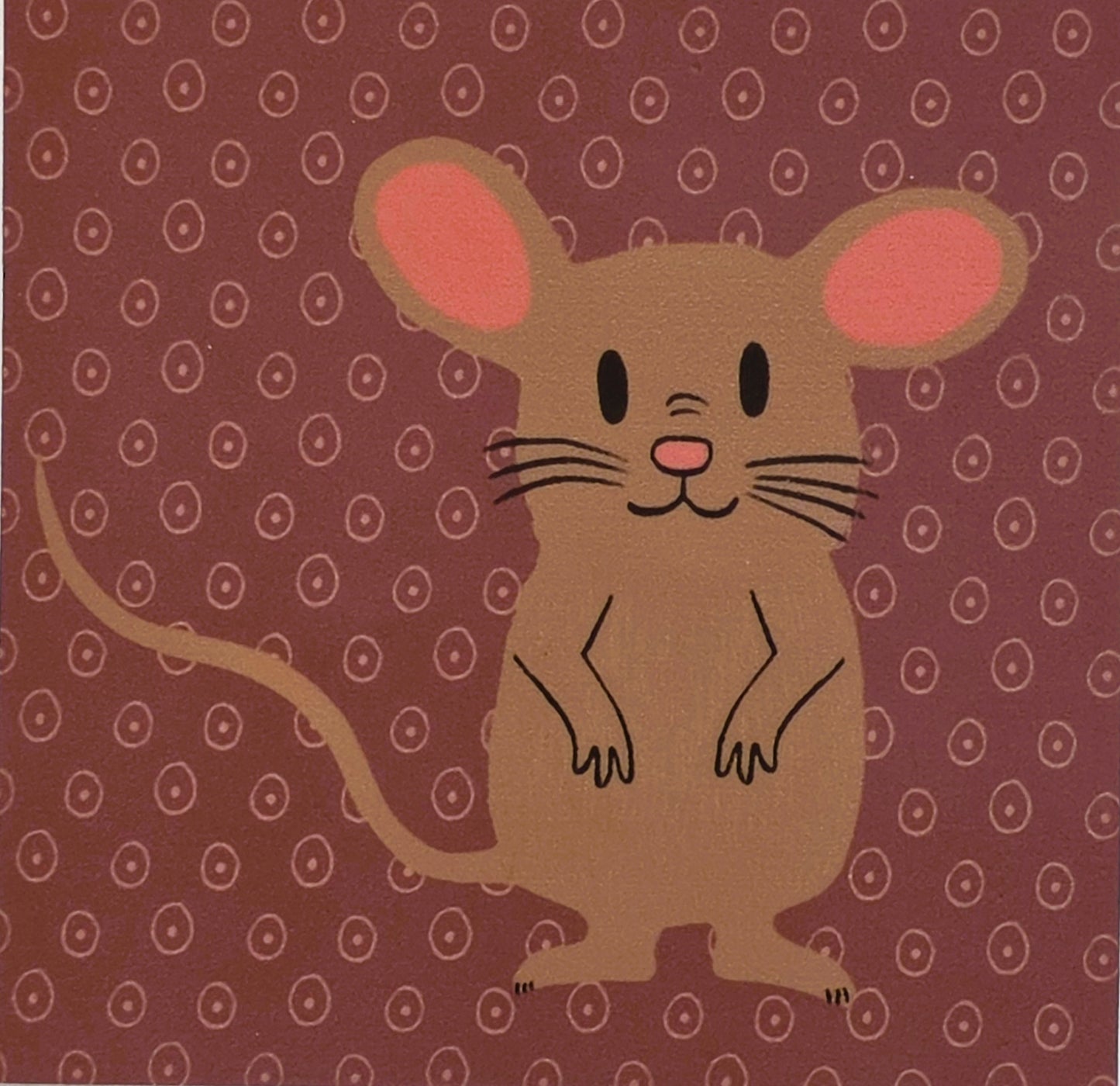 Sticker, Mocha Mouse Designs, Strawberry or Square Brown Pattern, Vinyl, 3 Inches