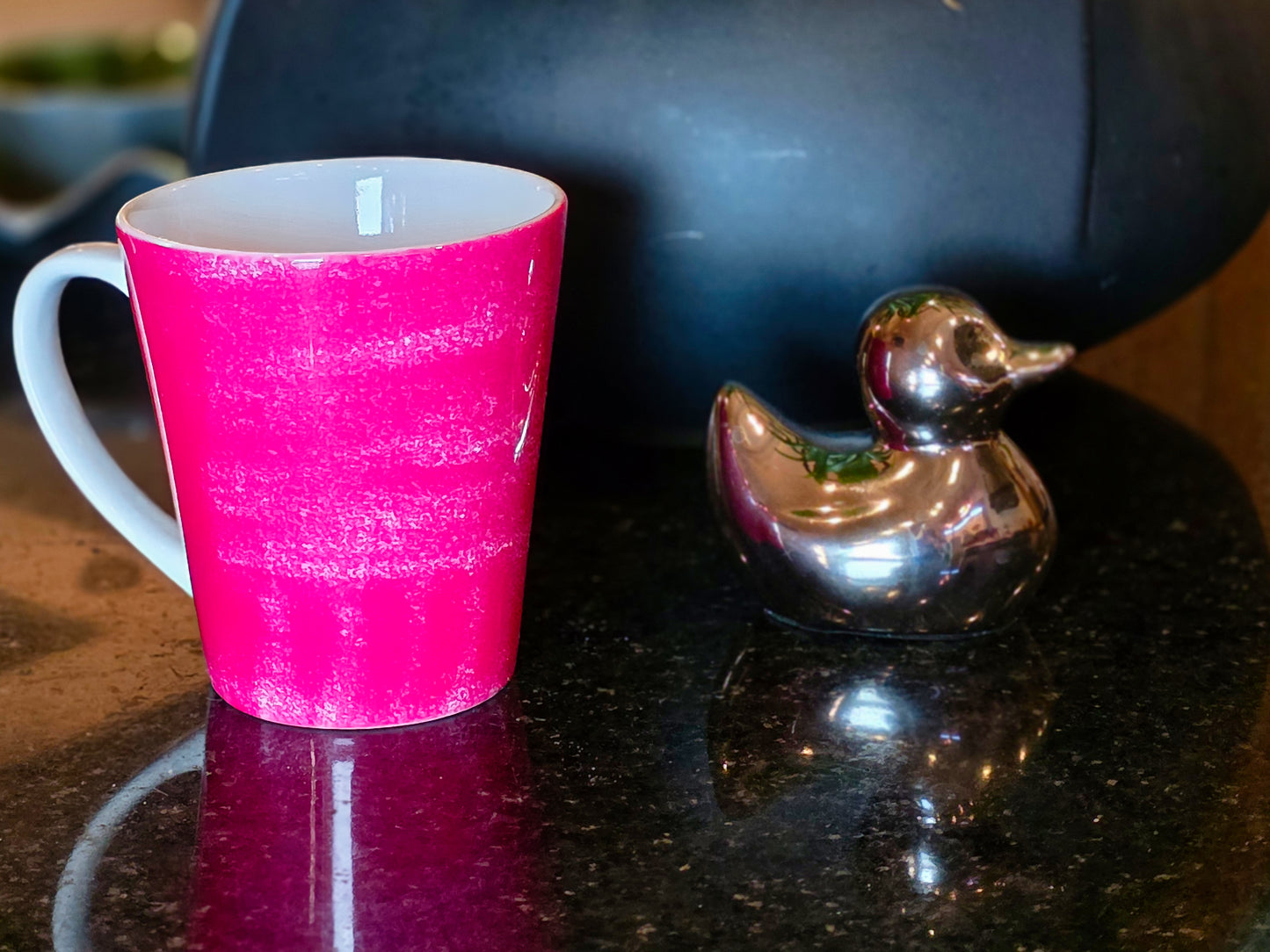 Mug, Artistic Pink Spring Design, Latte Cup, 12 Ounce