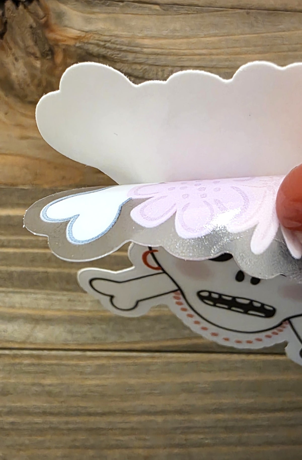 Girly Skull Sticker, Clear, 3" Vinyl, Halloween Sticker