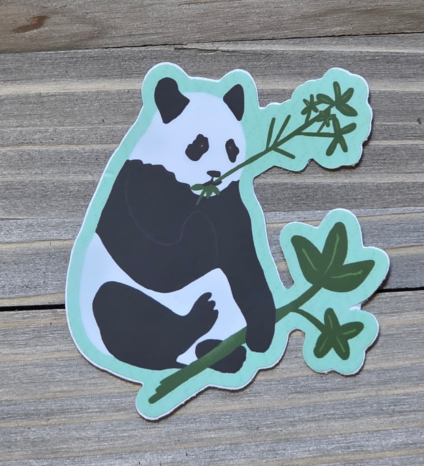 Sticker, Panda in Bamboo Design, Vinyl, Die-Cut, 3 Inches