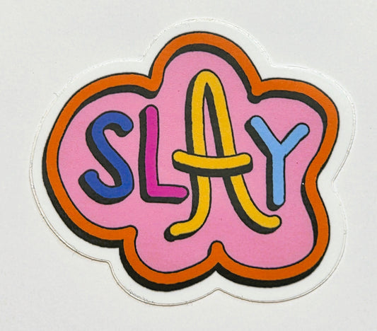 Sticker, "Slay" Sticker in Multi Colors, Vinyl, Die-Cut, 3 Inches