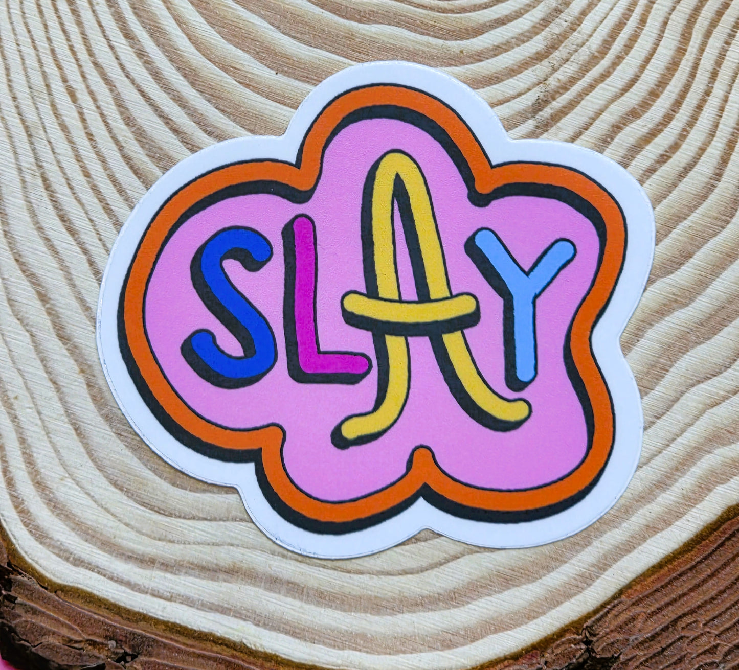 Sticker, "Slay" Sticker in Multi Colors, Vinyl, Die-Cut, 3 Inches