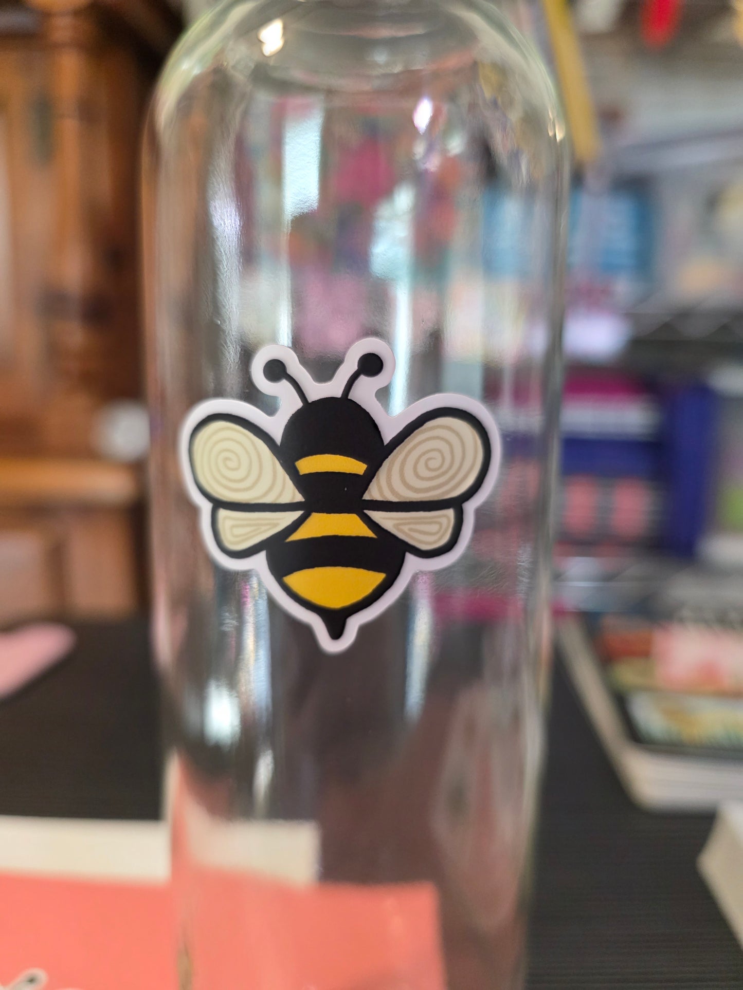 Sticker Sheet, Artistic Bee Design, 4" X 6" Sticker Sheet With 6 Individual Bee Stickers, Vinyl