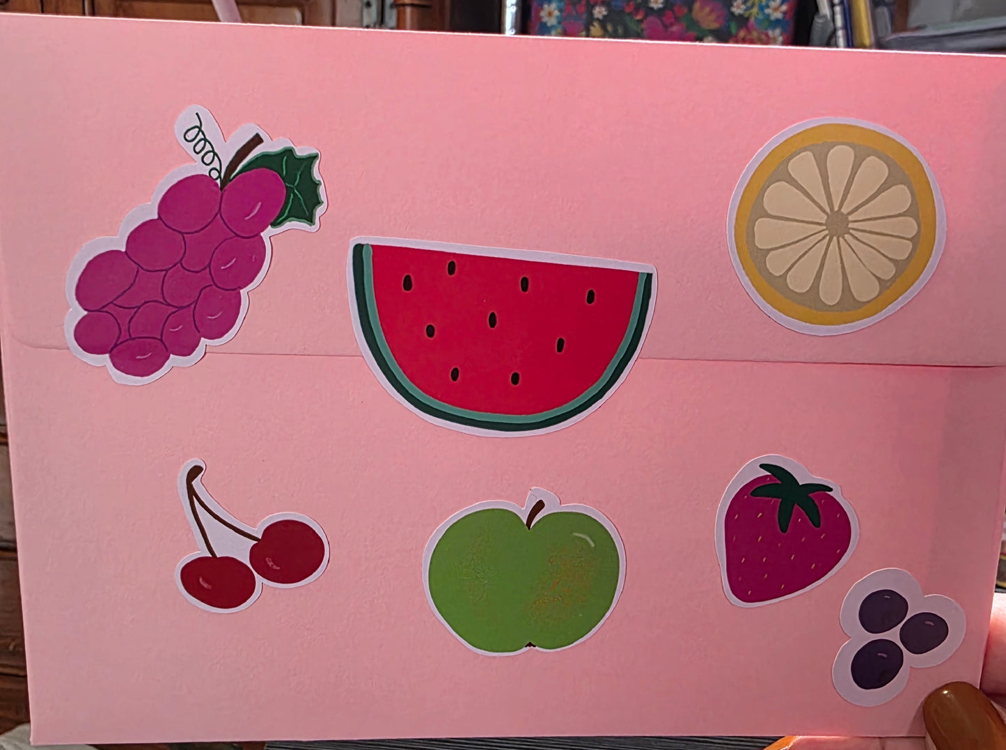 Sticker Sheet, Artistic Fruit Design, 7 Stickers per Sheet, 4" x 6" Sheet, Vinyl