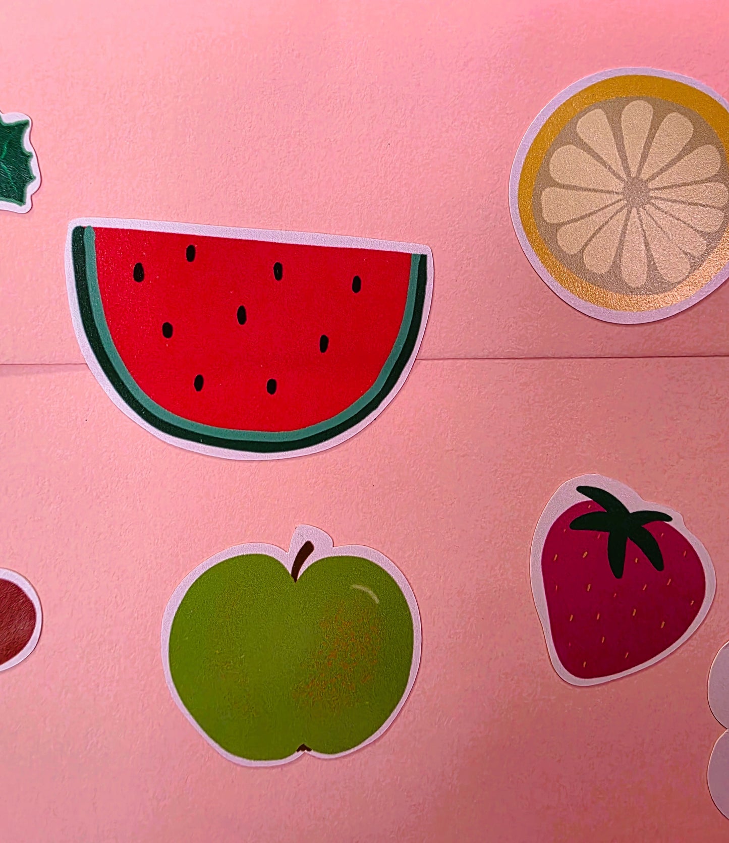 Sticker Sheet, Artistic Fruit Design, 7 Stickers per Sheet, 4" x 6" Sheet, Vinyl