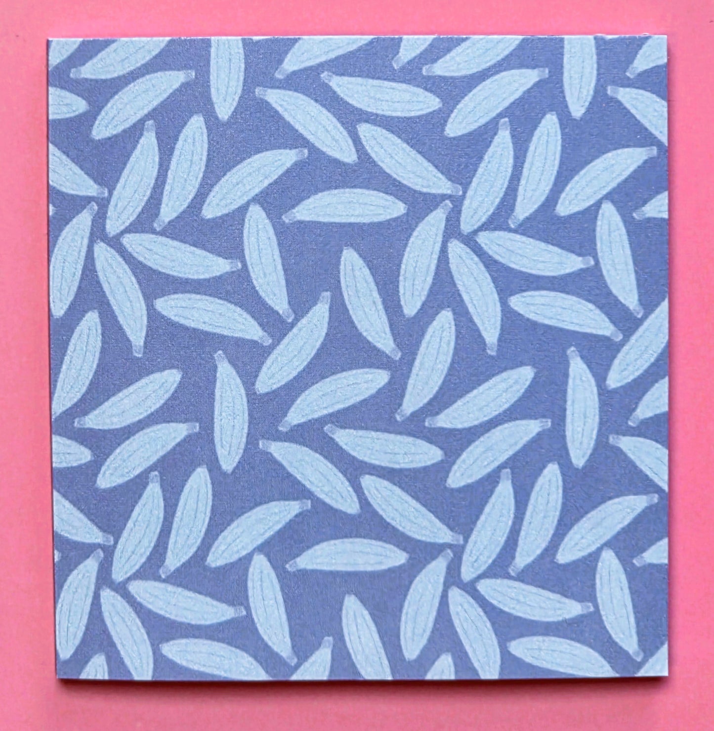 Sticky Notes, Blue Bananas Design, 3" x 3" Square, 50 Sheets