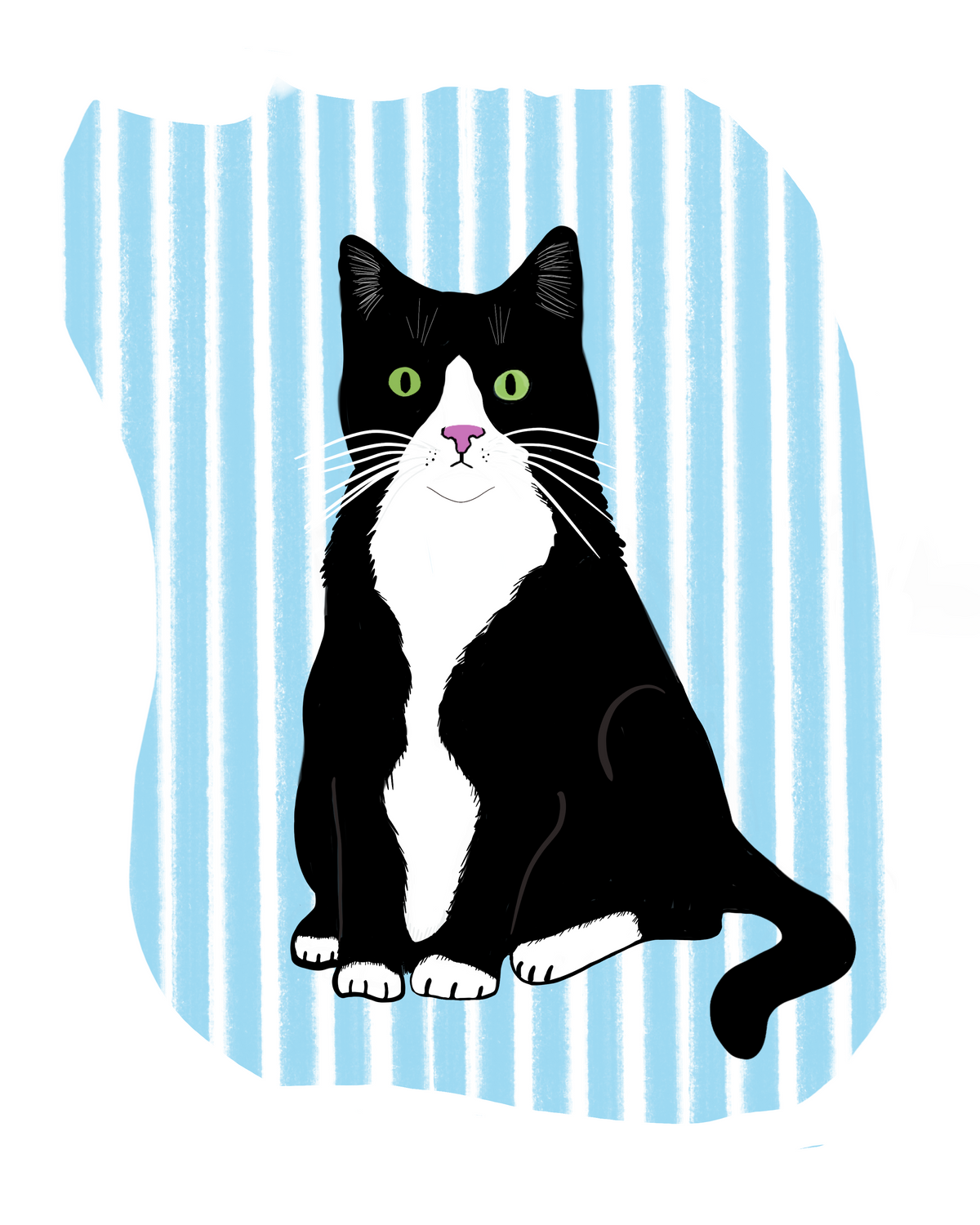 Tuxedo Cat Sticker, Vinyl, Waterproof