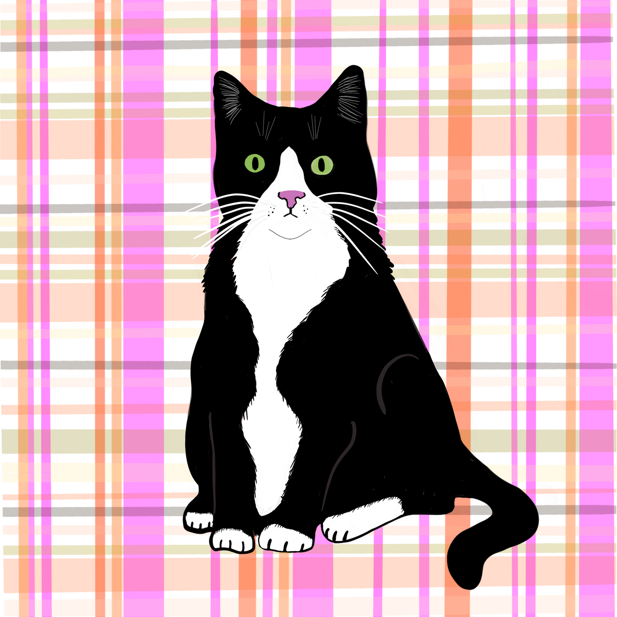Tuxedo Cat Sticker, Vinyl, Waterproof
