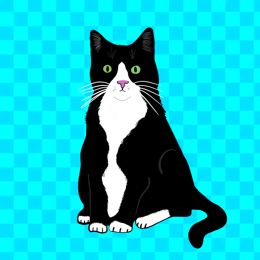 Tuxedo Cat Sticker, Vinyl, Waterproof