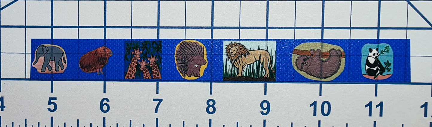 Washi Tape, Wildlife Design, Two background and Design Choices, Bold Multi Color or Blue