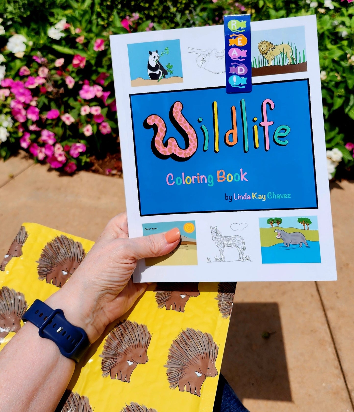 Wildlife Coloring Book, 24 Wild Animals + Animal Facts, Heavy Duty Pages 8" x 10"