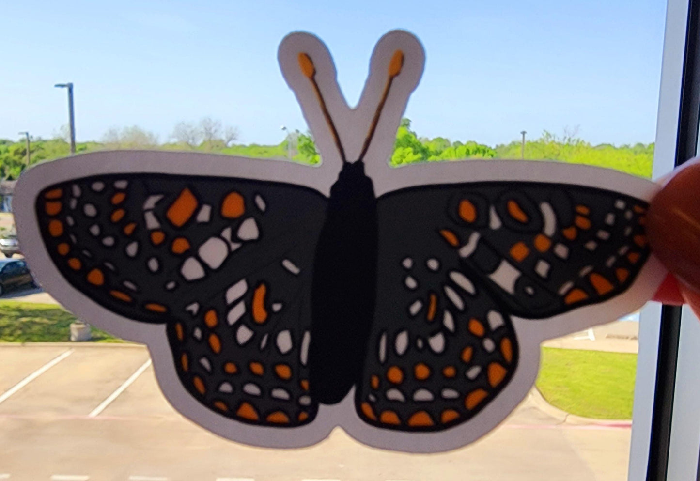 Sticker, Butterfly Design, Taylor's Checkerspot, Vinyl, Die-Cut, 3 Inches