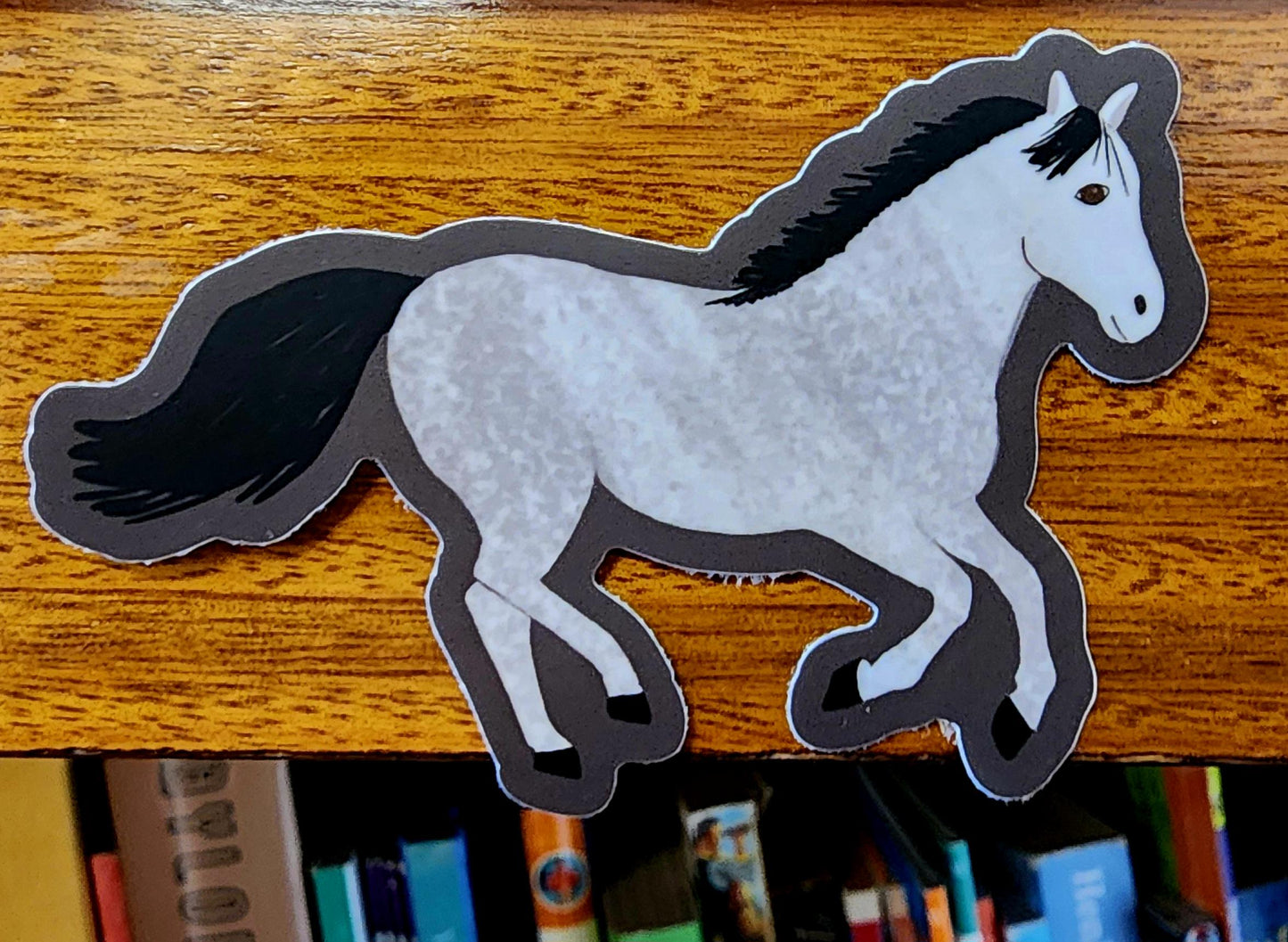 Sticker, Gray Running Horse Design, Vinyl, Die-Cut, 3 Inches