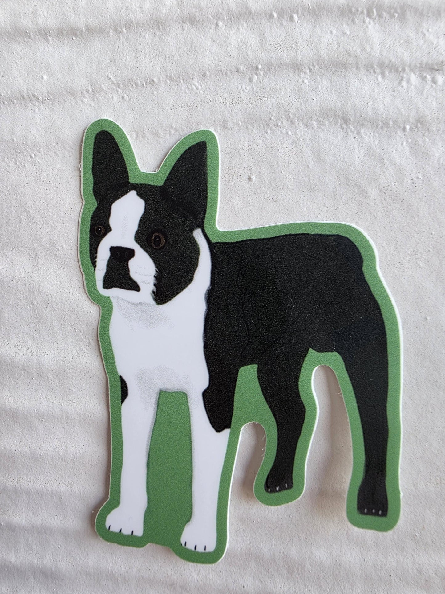 Sticker, Boston Terrier, Choose Dog Only Die-Cut or Floral Background,  3 Inch