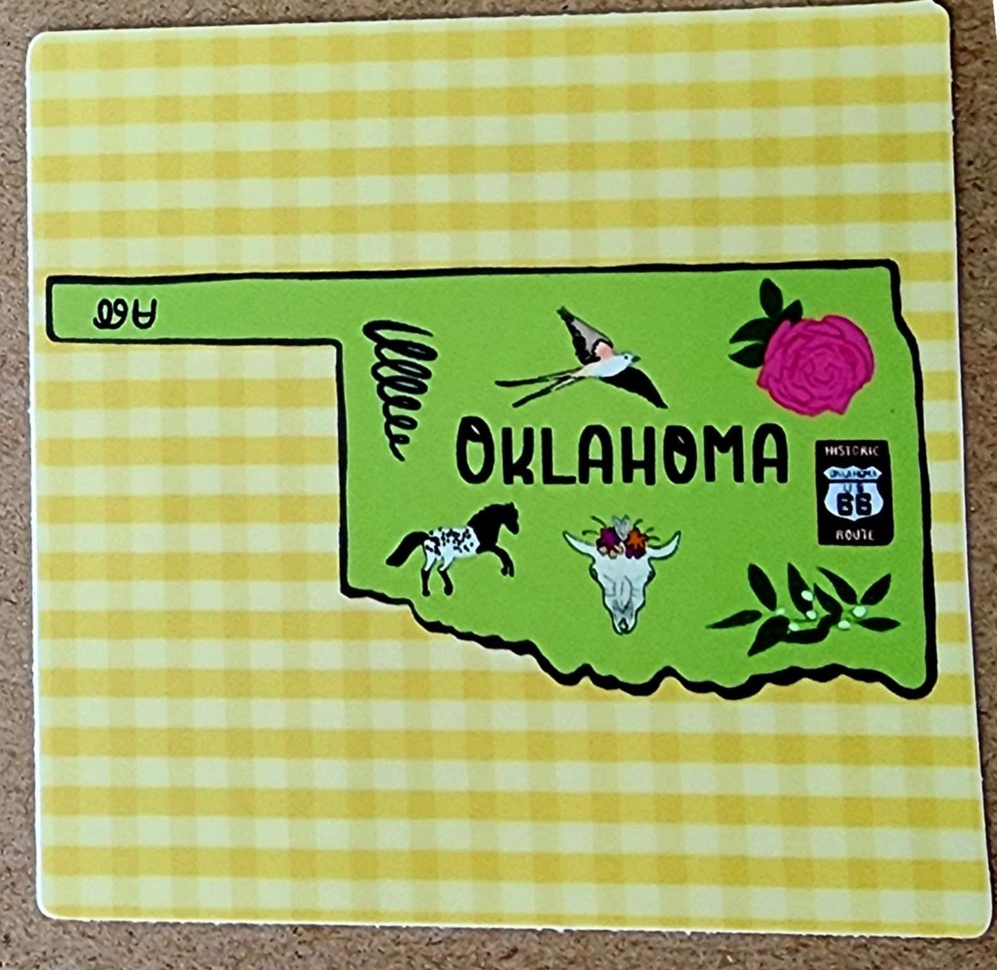 Sticker, State of Oklahoma, State Sticker, Vinyl, Die-Cut, 3 Inch