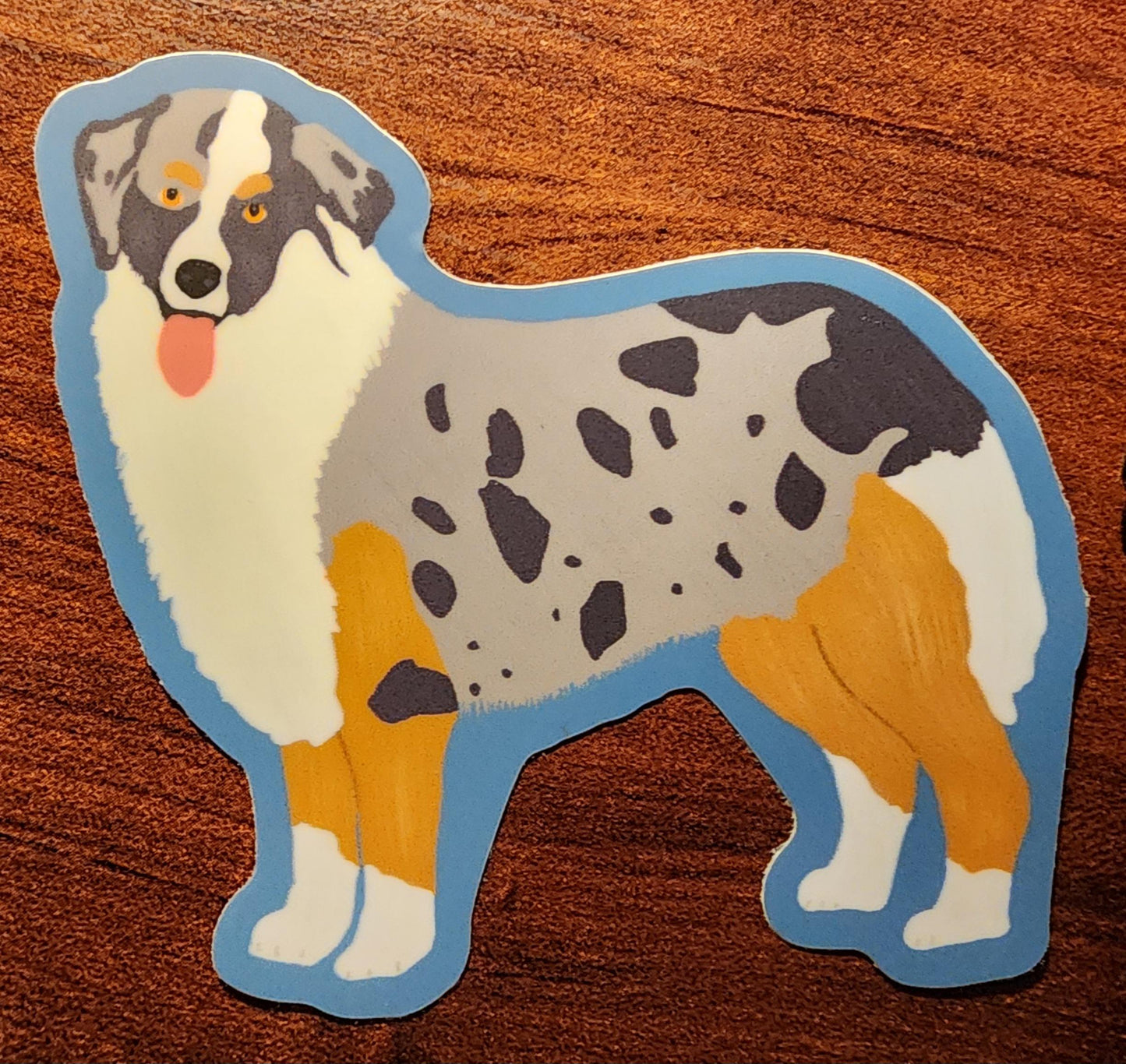 Sticker, Australian Shepherd Dog Sticker, Vinyl, Die-Cut, 3 Inches