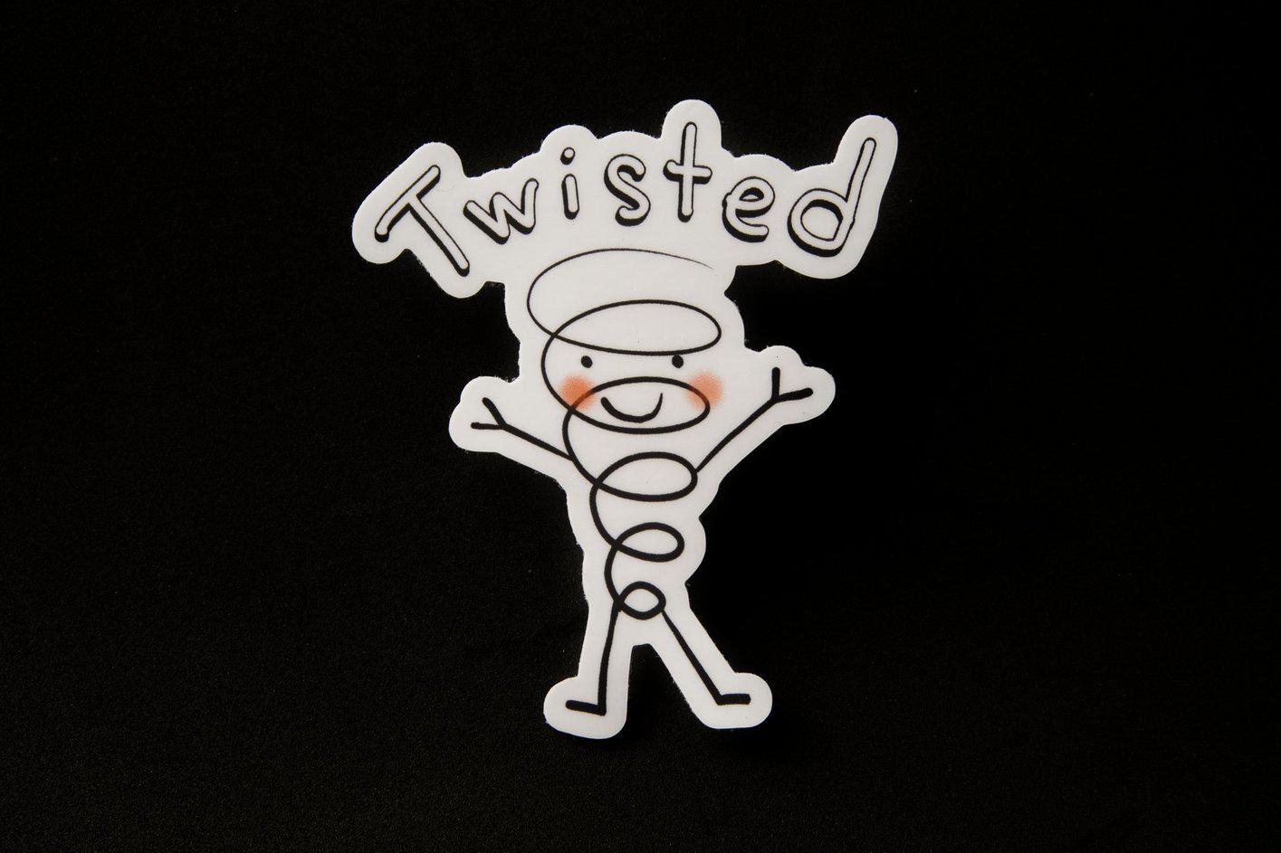 Holographic Sticker, "Twisted" Twister, Vinyl, Die-Cut, 2 Inch