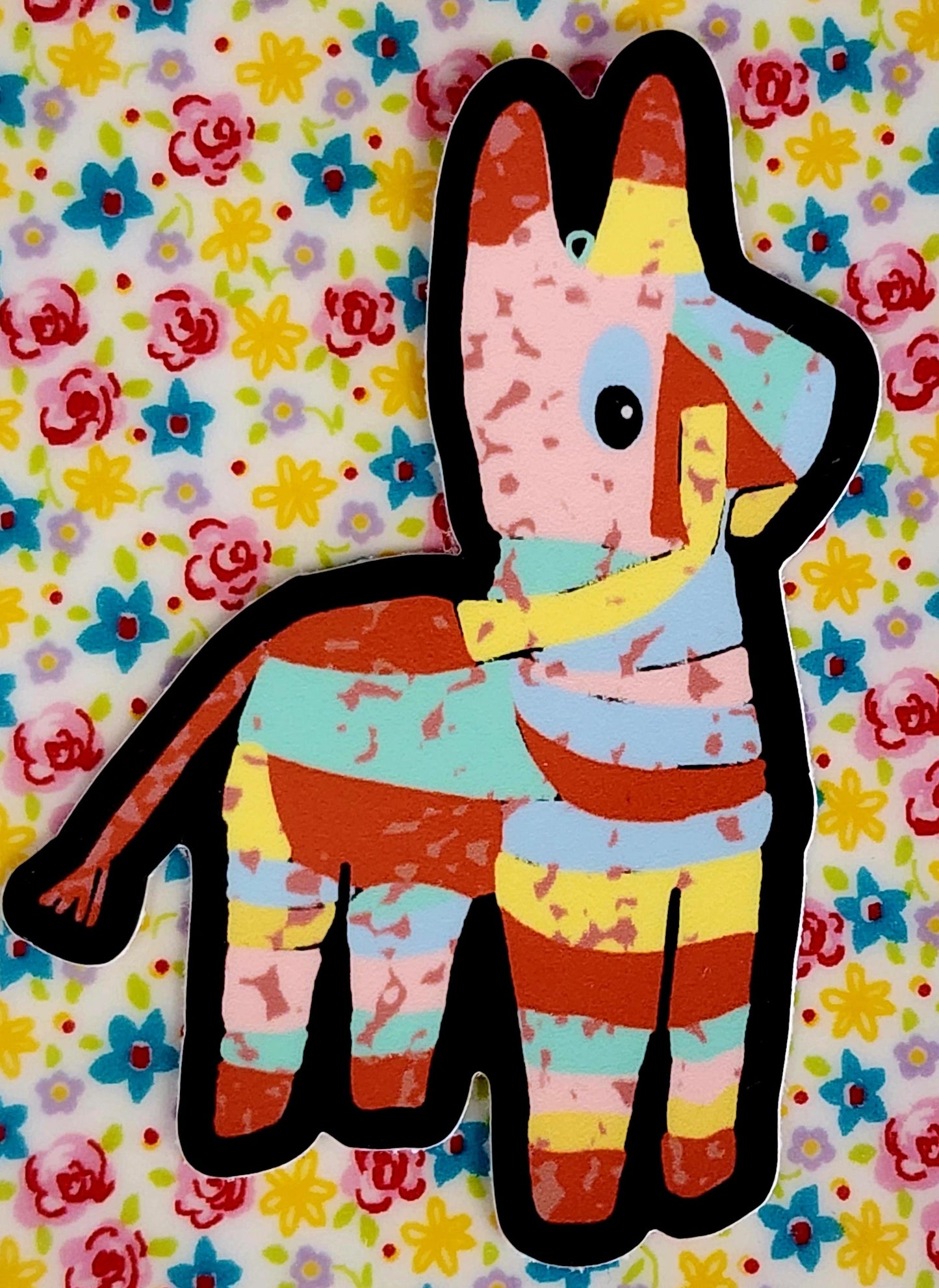 Sticker, Donkey Pinata Design, Vinyl, Die-Cut, 3 Inches