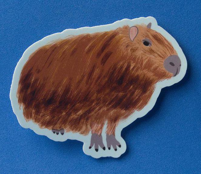 Sticker, Capybara, Vinyl, Die-Cut, 3 Inch