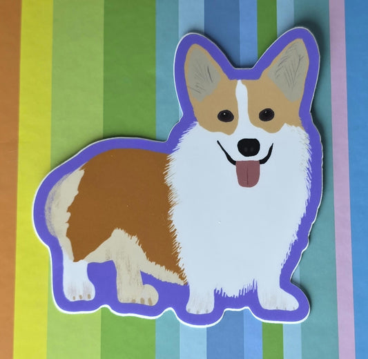 Sticker, Dog, Corgi, Vinyl, Die-Cut, 3 Inch