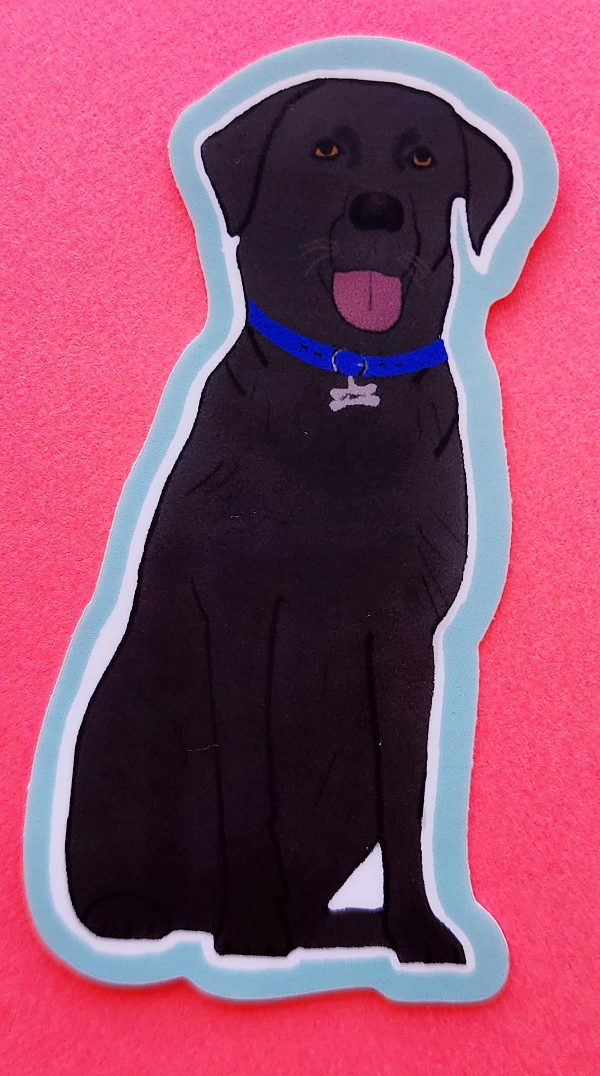 Sticker, Black Lab Dog Stickers, Standing or Sitting, Vinyl, Die-Cut, 3 Inches