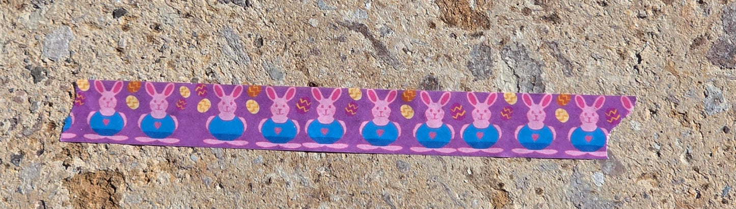Washi Tape, Easter Bunny With Eggs, Spring Journaling Decor, 1.5 Cm Width, 10m Length