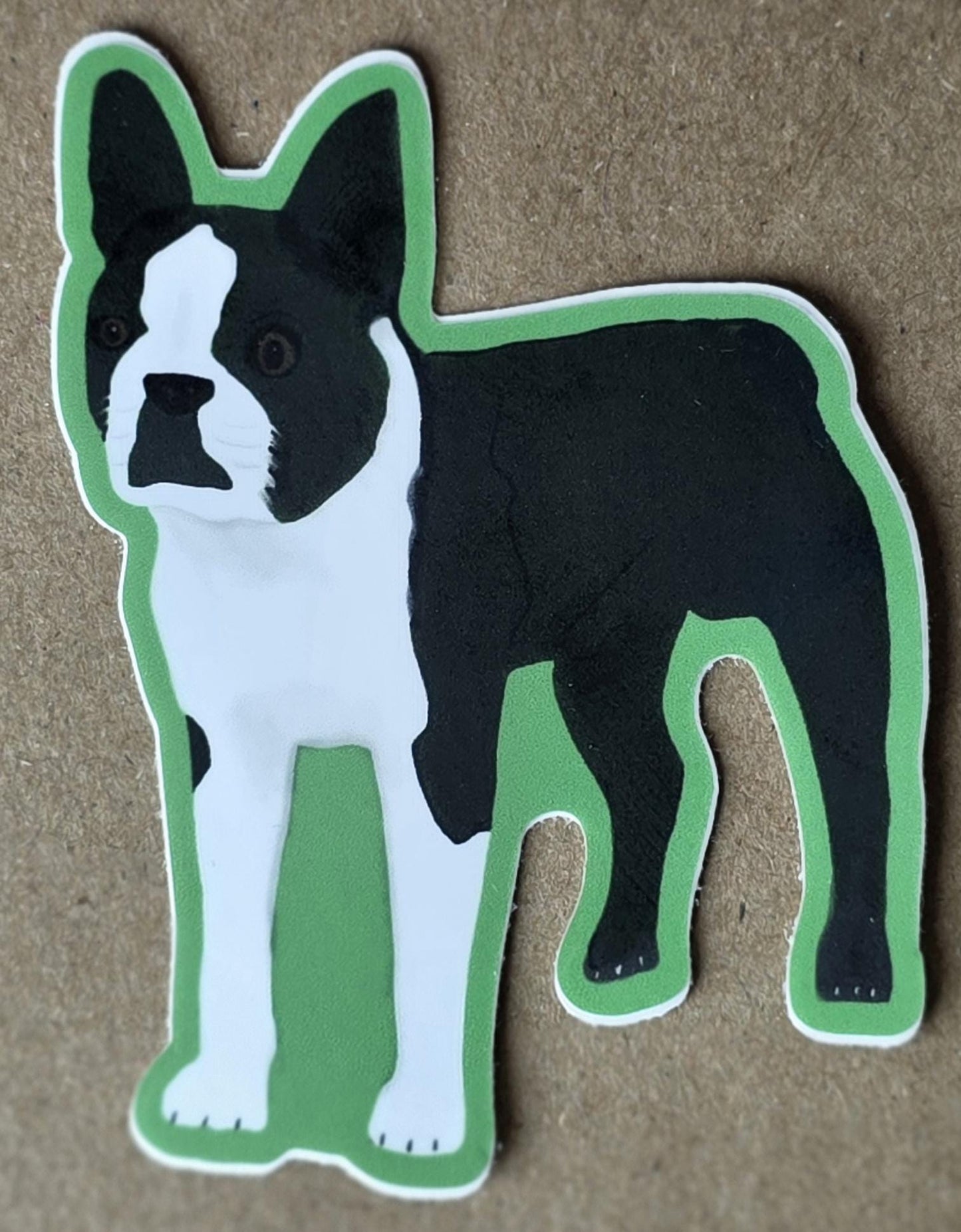 Sticker, Boston Terrier, Choose Dog Only Die-Cut or Floral Background,  3 Inch