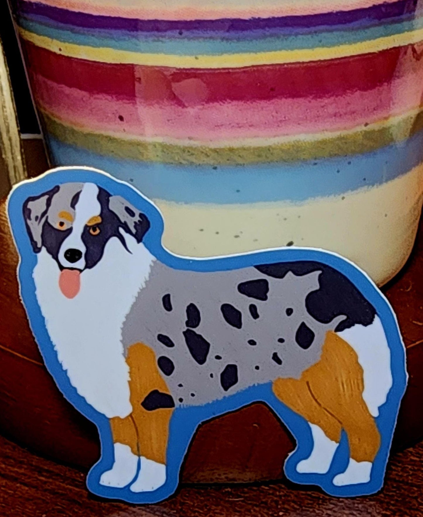 Sticker, Australian Shepherd Dog Sticker, Vinyl, Die-Cut, 3 Inches