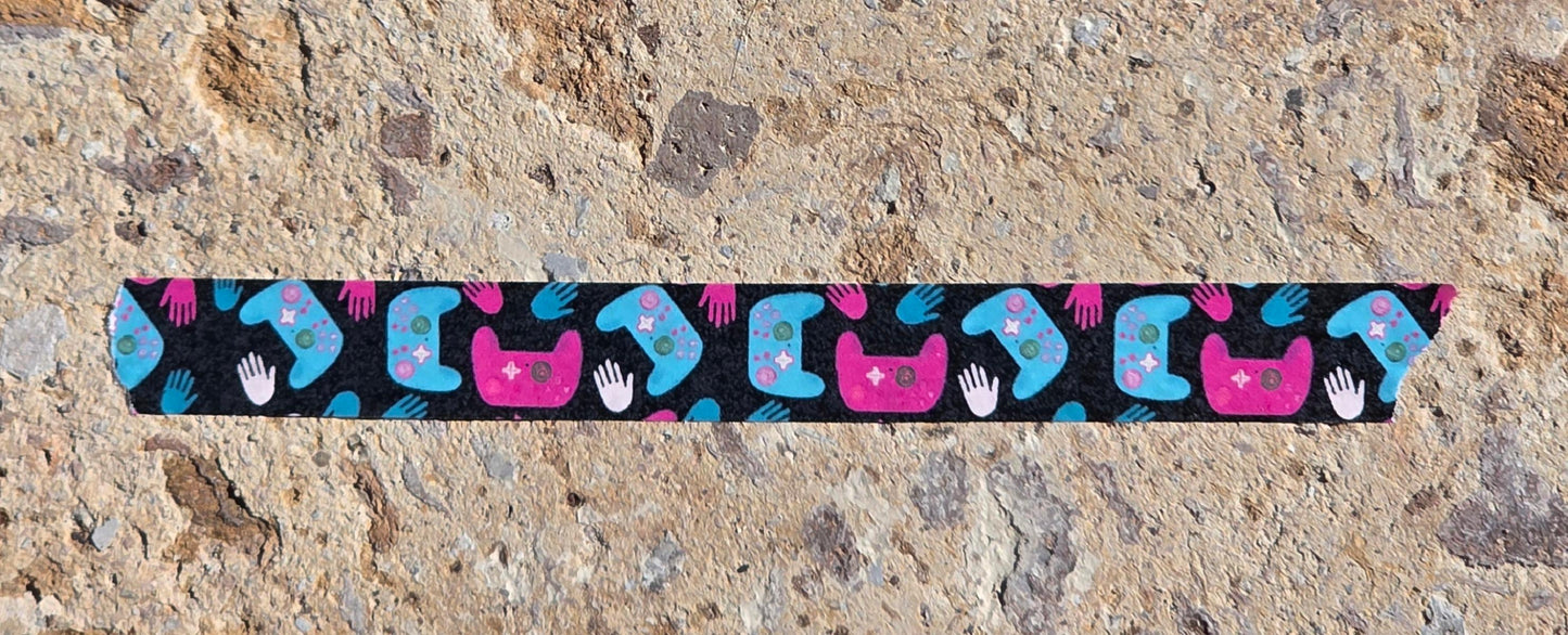 Washi Tape, Gamer Design, Pink and Blue Controllers, 1.5 Cm Width x 10m Length