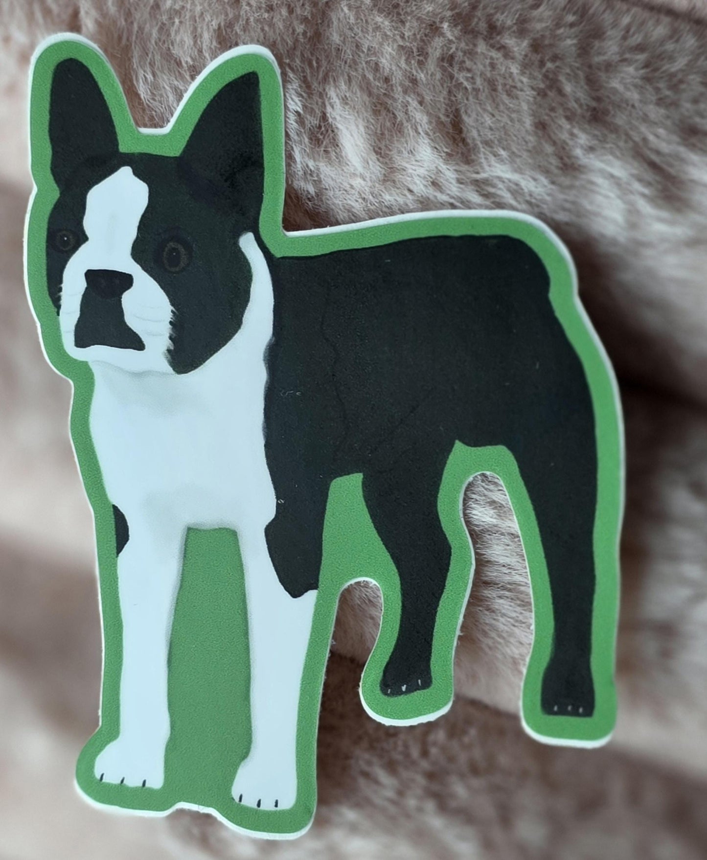 Sticker, Boston Terrier, Choose Dog Only Die-Cut or Floral Background,  3 Inch