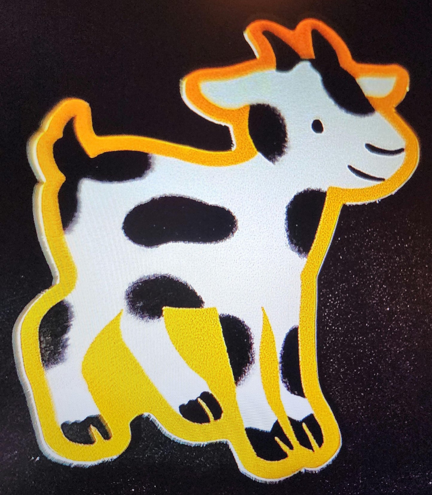 Sticker, Spotted Goat Design with Yellow Border, Vinyl, Die-Cut, 3 Inches