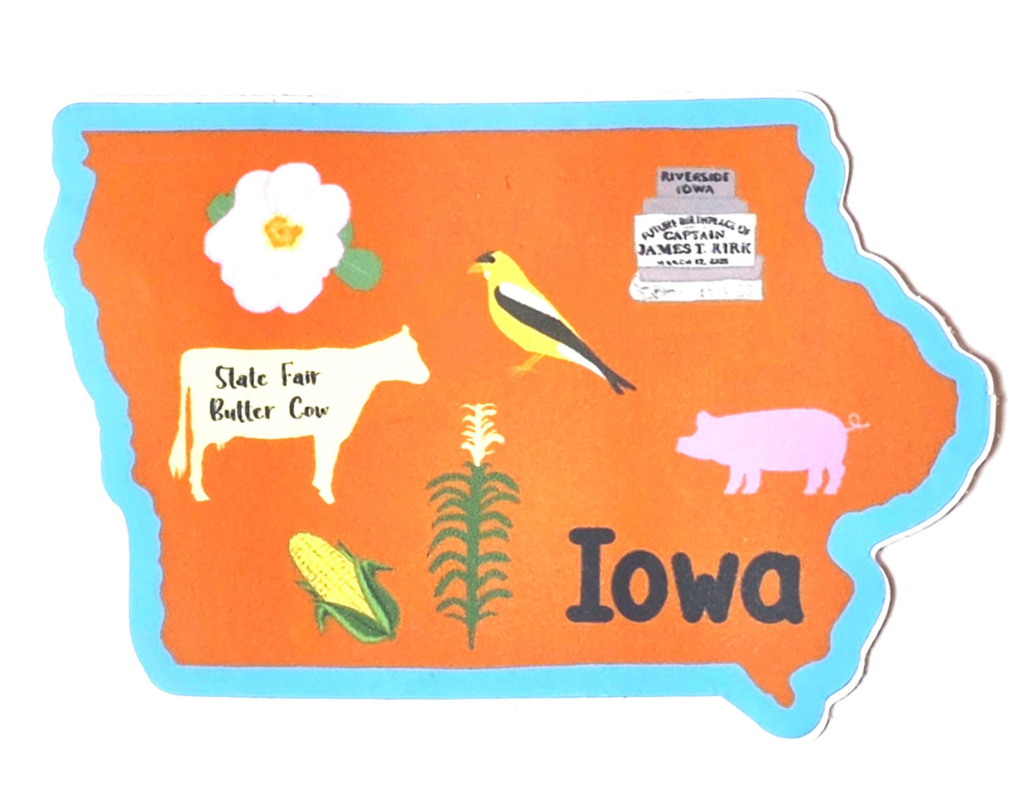 Sticker, Iowa State Sticker, Vinyl, Die-Cut, 3 Inch